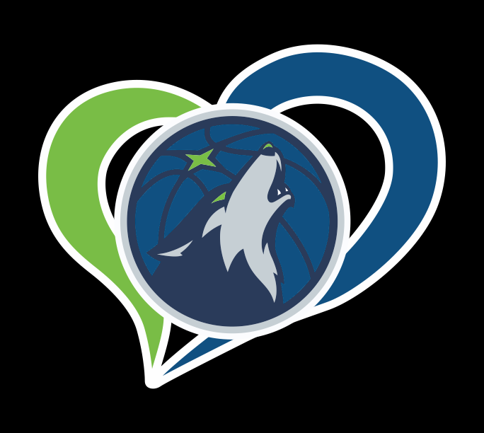 MinnesotaTimberwolves Heart Logo iron on paper